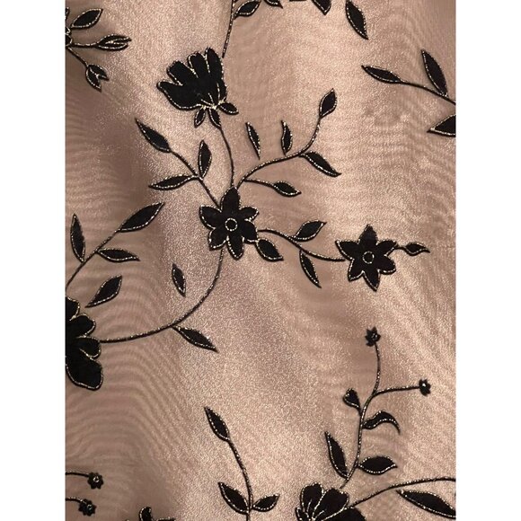 Onyx Nite Floral Embroidered Open Front Jacket Plus Size 26 Brown  Black Elegant - Picture 10 of 16